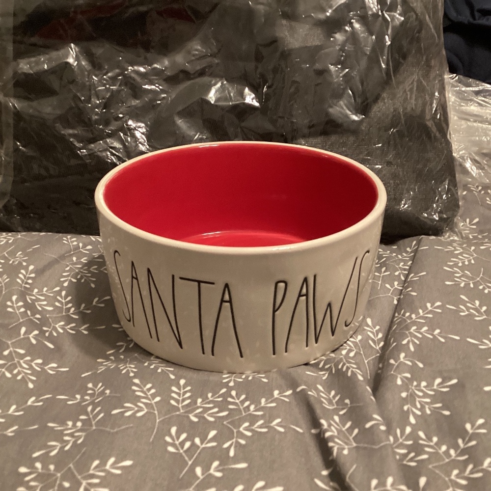 Rae Dunn Santa paws dog bowl